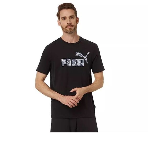 Puma Mens Grey Short Sleeve T Shirt Tee Casual Logo Graphic Crewneck - Picture 1 of 13